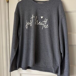 MISSLOOK Charcoal 'Just Breathe' Women's Sweatshirt